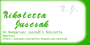 nikoletta juscsak business card